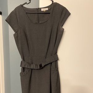 Calvin Klein business dress - charcoal - with belt - pockets - size 6